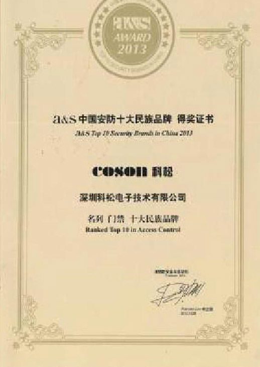 荣誉证书2013
